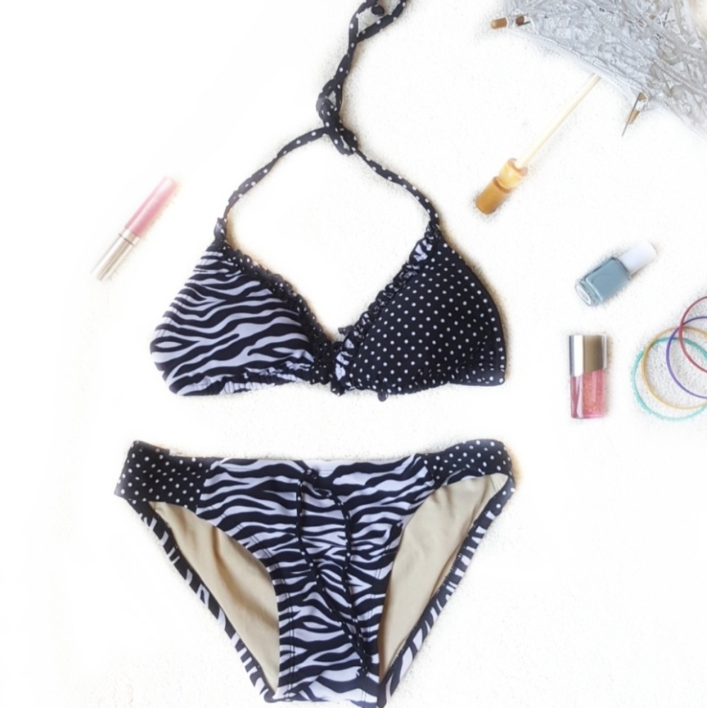 zebra polka dot bikini